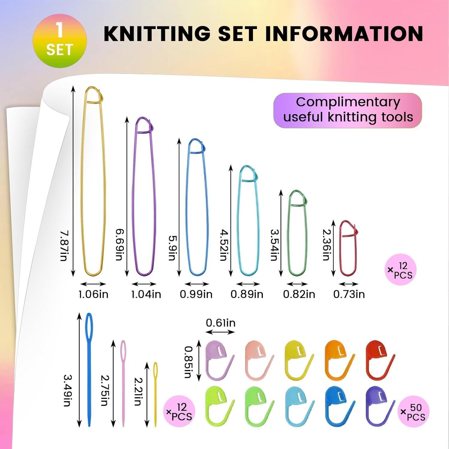 Kit de Tejido MARRTEUM 74 Piezas - Sujetadores y Agujas