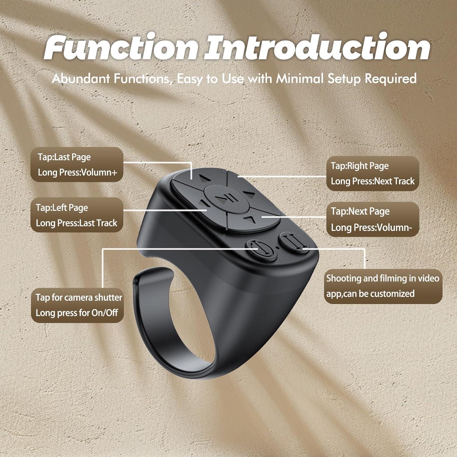 Anillo de Desplazamiento Bluetooth Tankicom J06 - Control Remoto para TikTok y Música