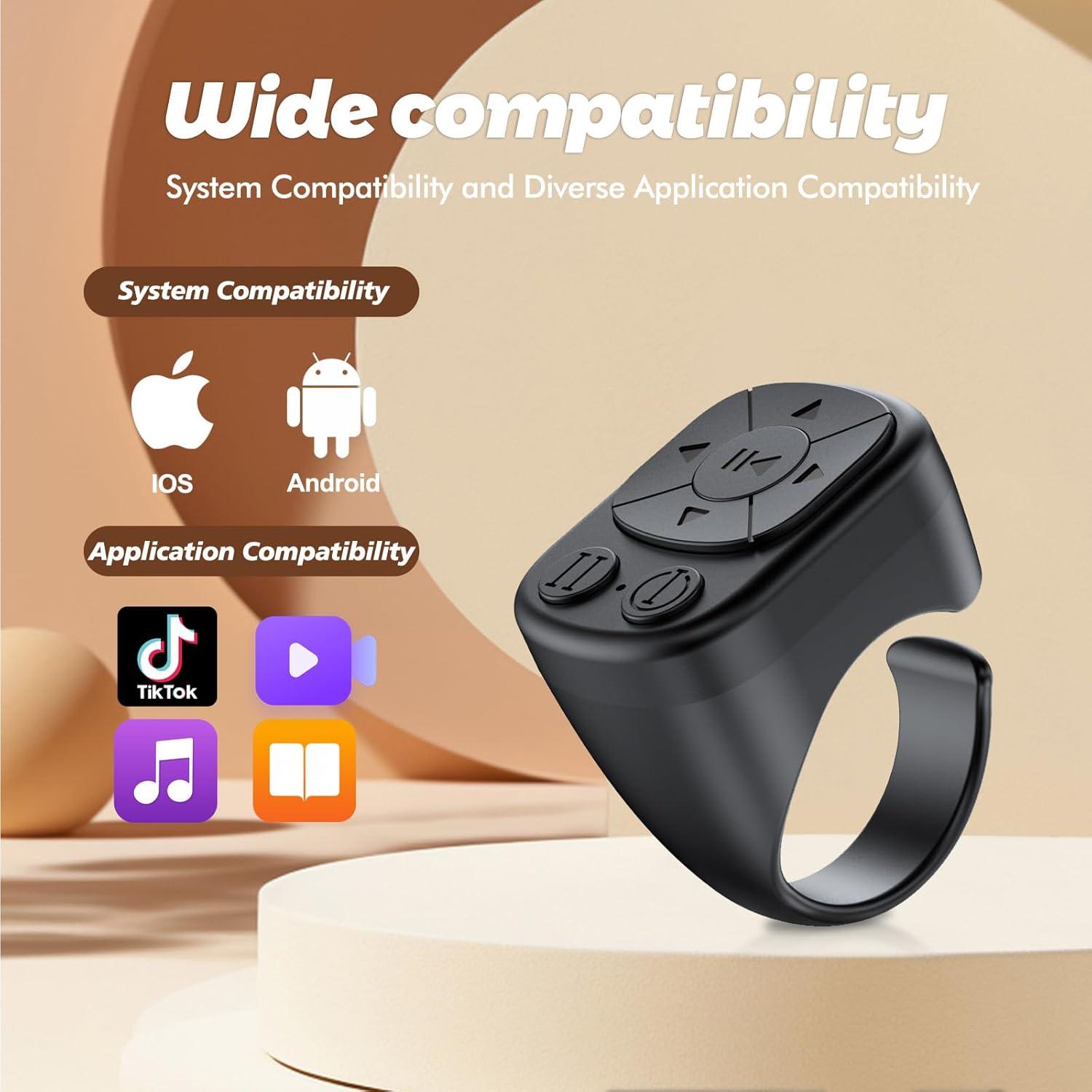 Anillo de Desplazamiento Bluetooth Tankicom J06 - Control Remoto para TikTok y Música