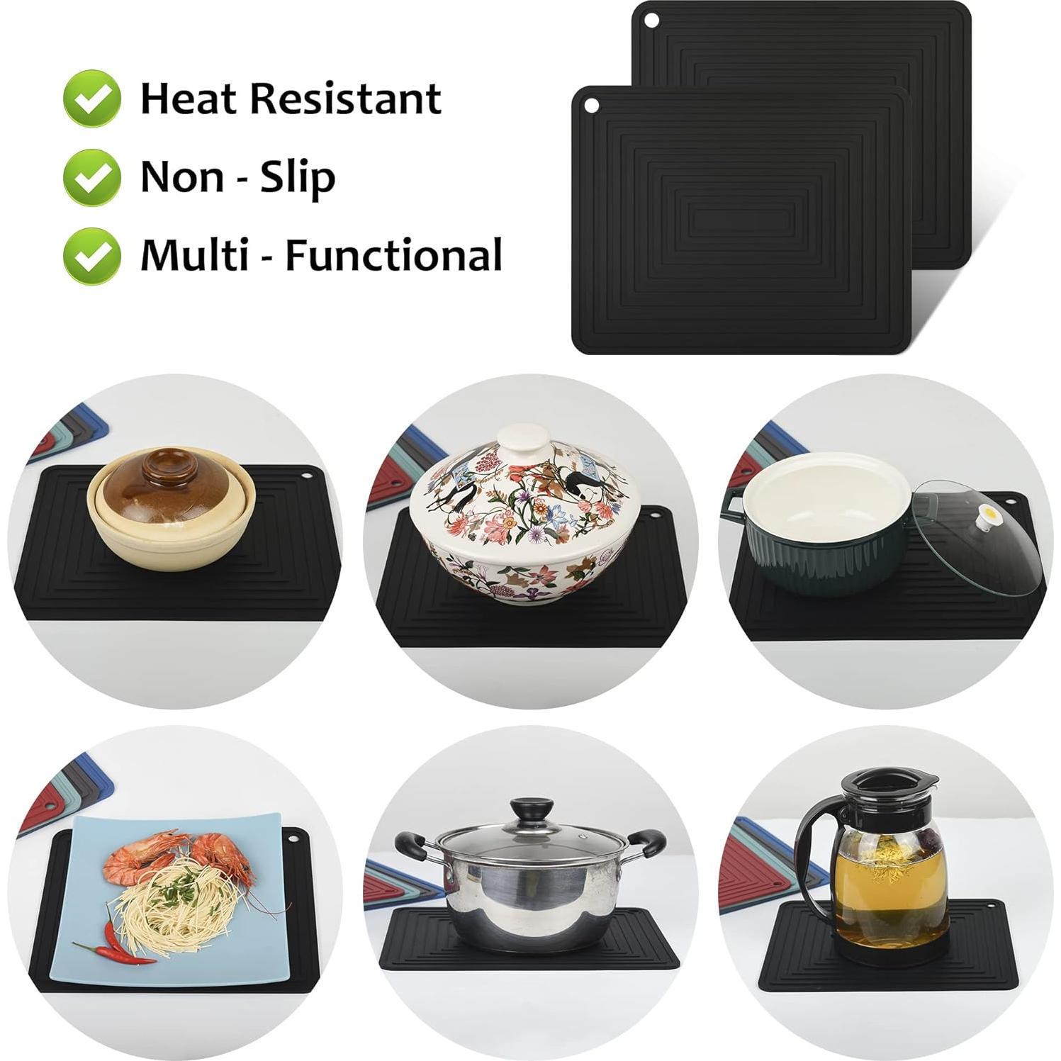 Trivetes de Silicona Smithcraft Gris Oscuro - Juego de 2