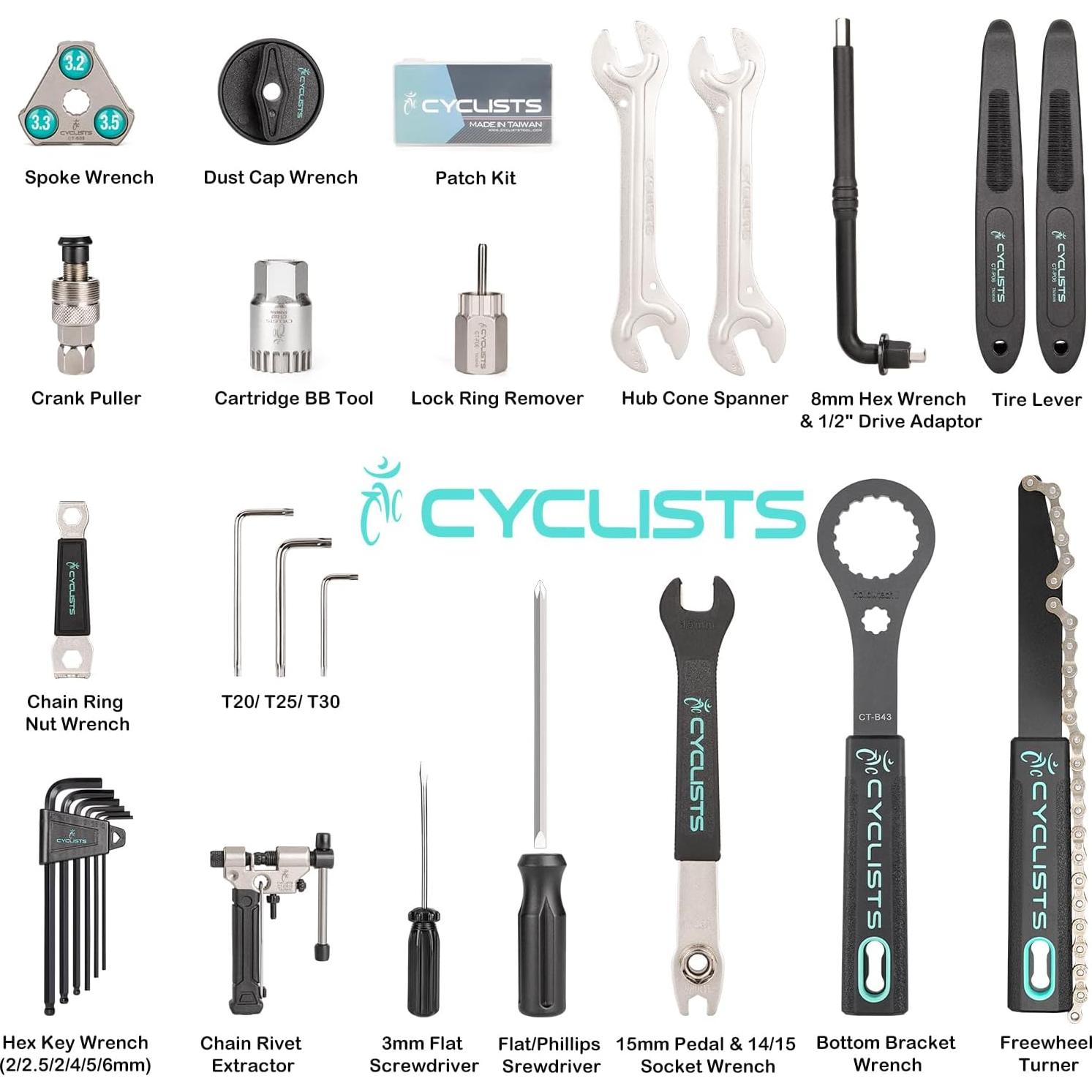 Kit de Herramientas para Bicicleta Ciclistas 22 Piezas - Mantenimiento
