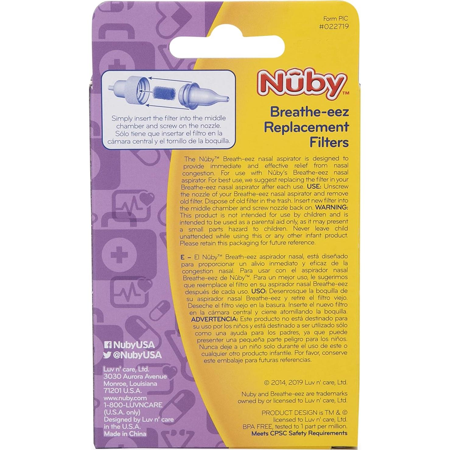 Filtros de Reemplazo Nuby Breathe-EEZ 24 Unidades