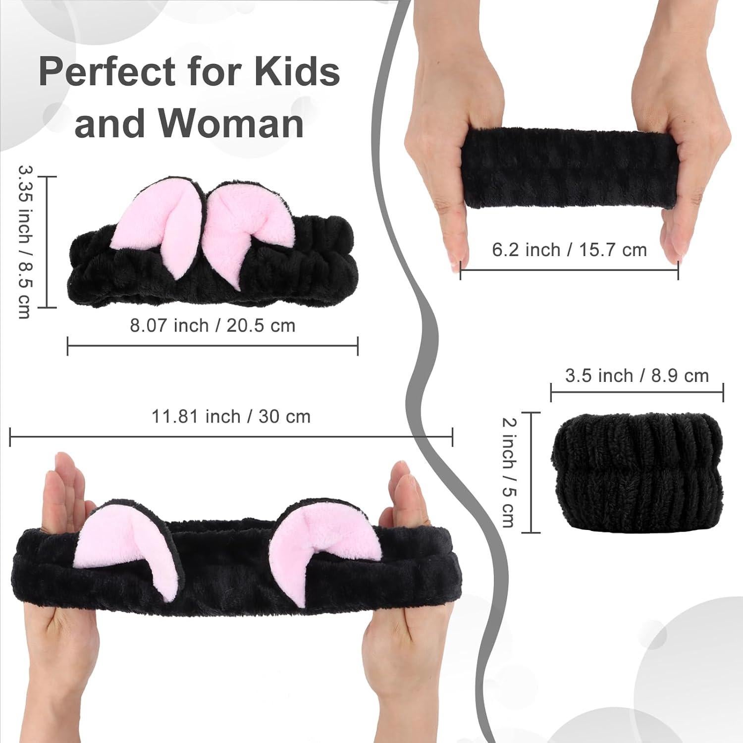 Set de Diademas y Muñequera CAVETEE - 3 Piezas para Cuidado Facial