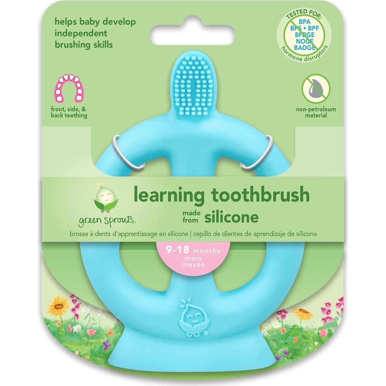 Cepillo de Dientes de Aprendizaje Green Sprouts Aqua 100% Silicona