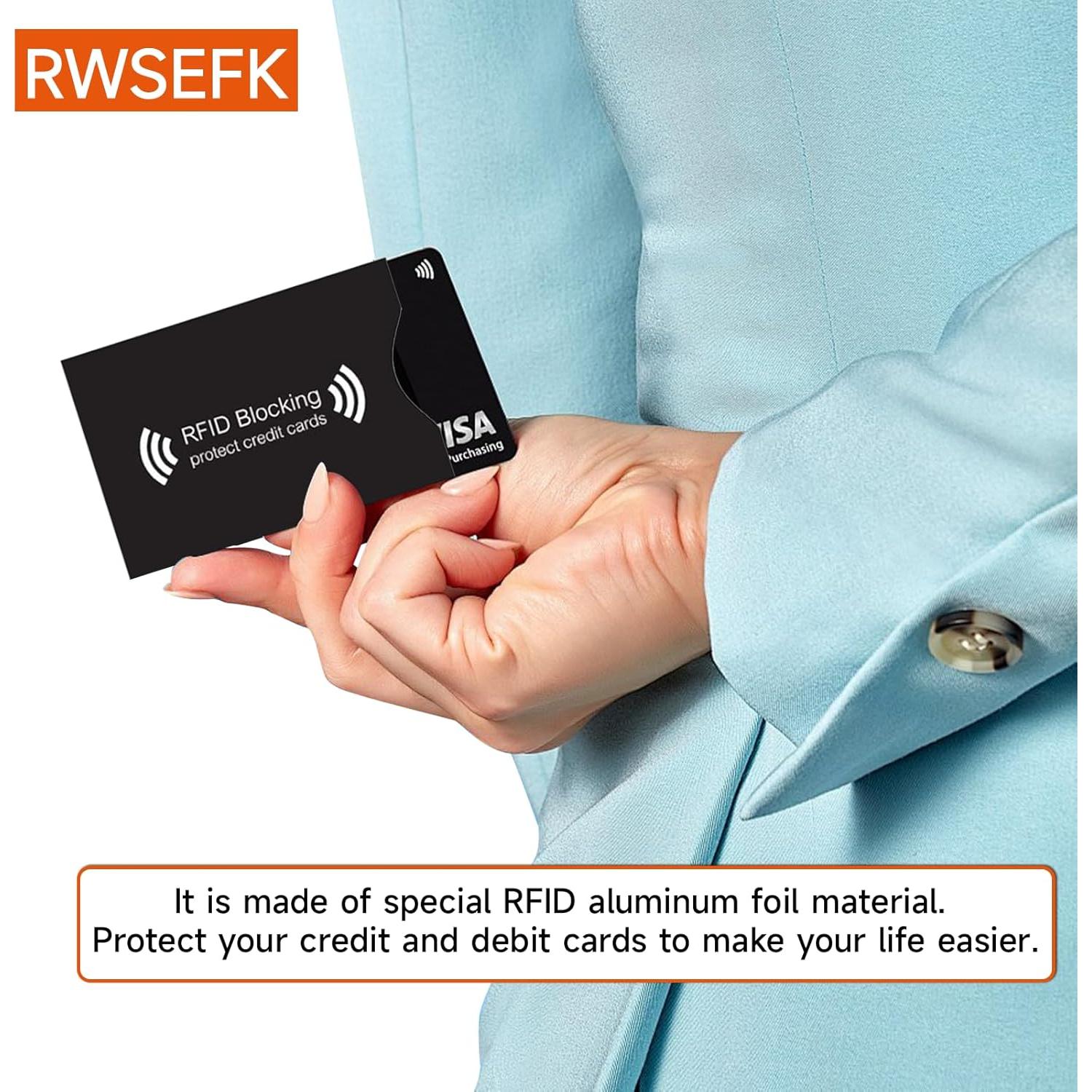 10 Fundas Bloqueadoras RFID RWSEFK para Tarjetas de Crédito y Débito