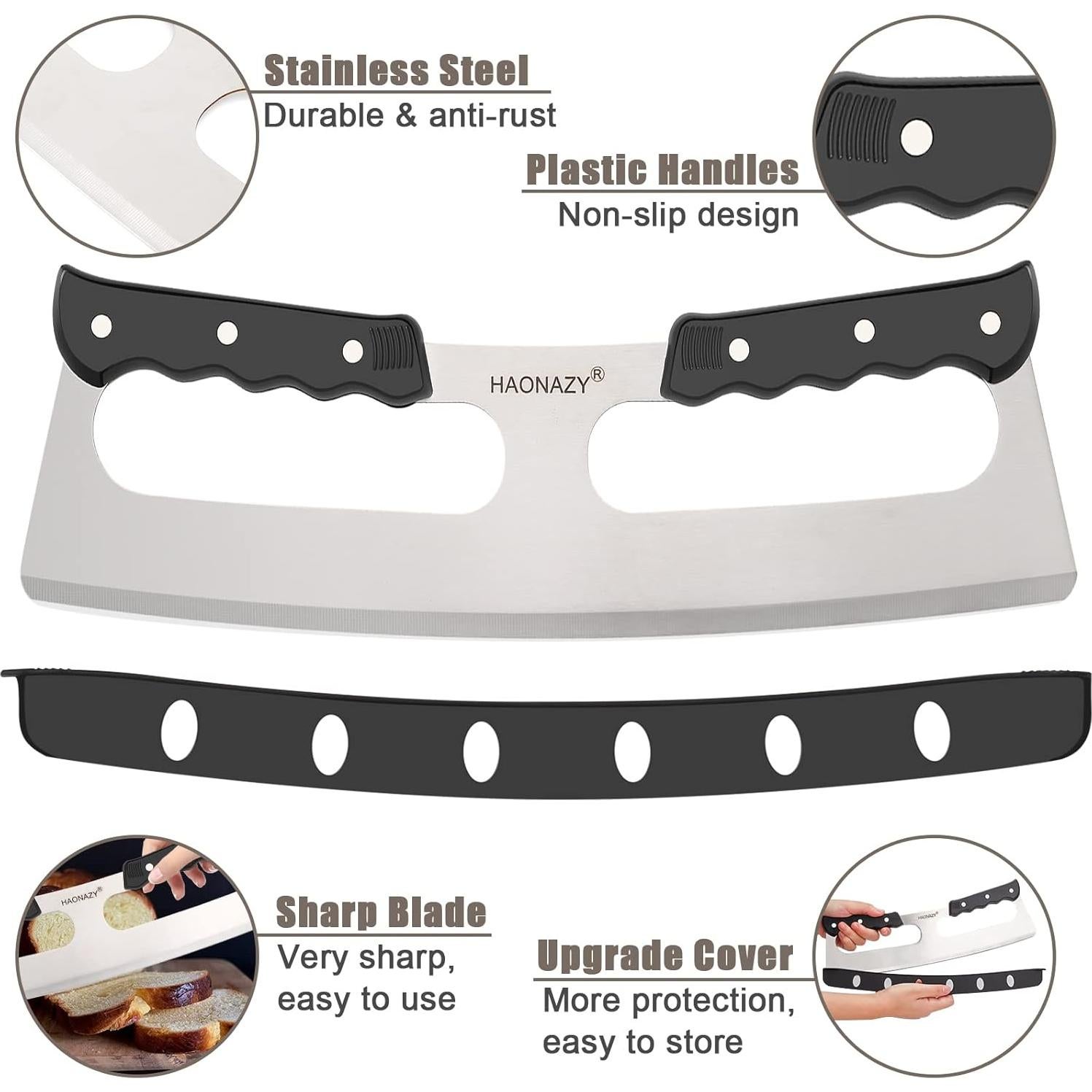 Cortador de Pizza Rocker Haonazy 35.6 cm Acero Inoxidable