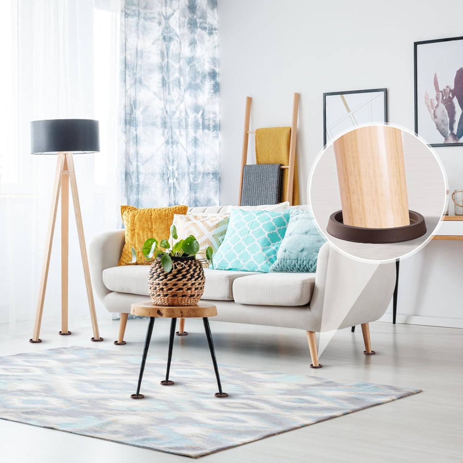 8 Almohadillas Antideslizantes para Muebles Pinsit 6.4cm Marrón