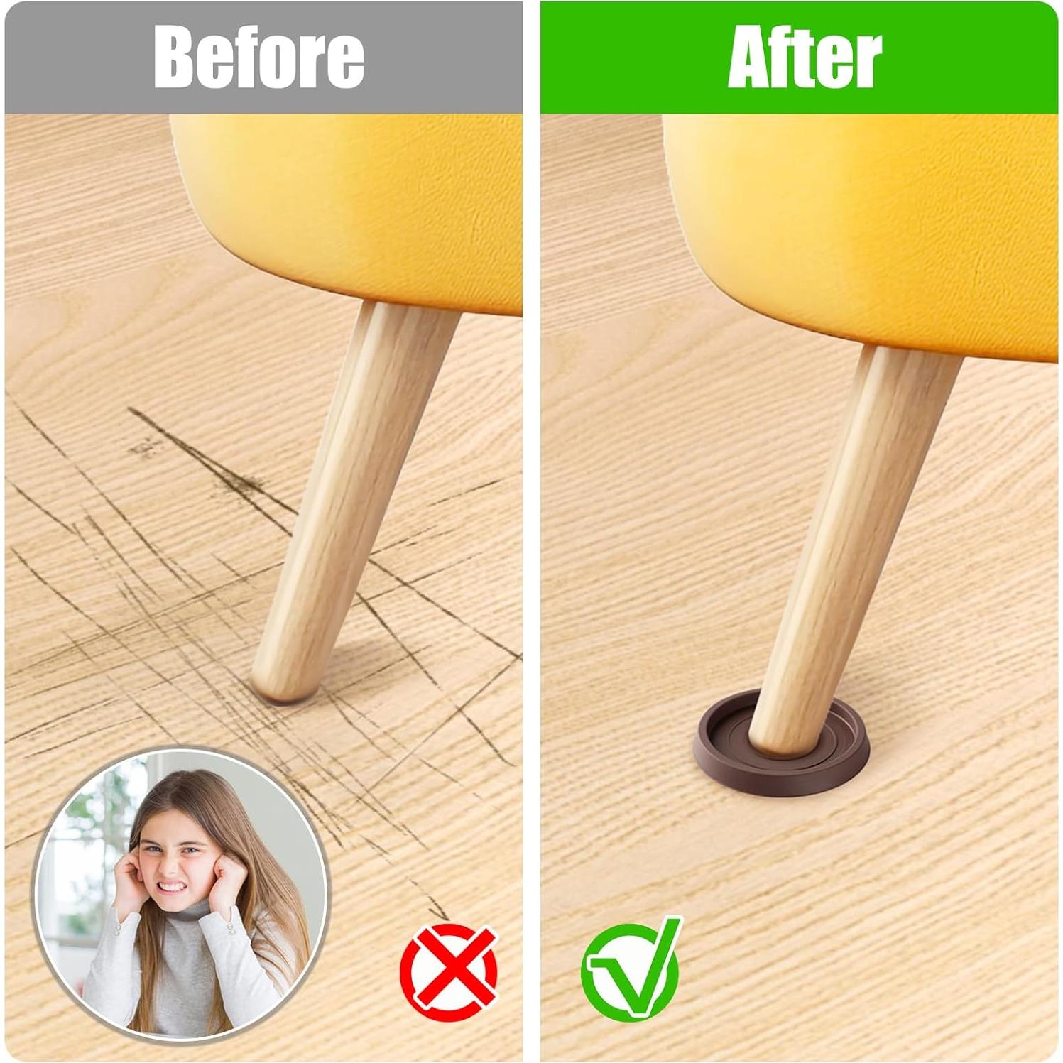 8 Almohadillas Antideslizantes para Muebles Pinsit 6.4cm Marrón