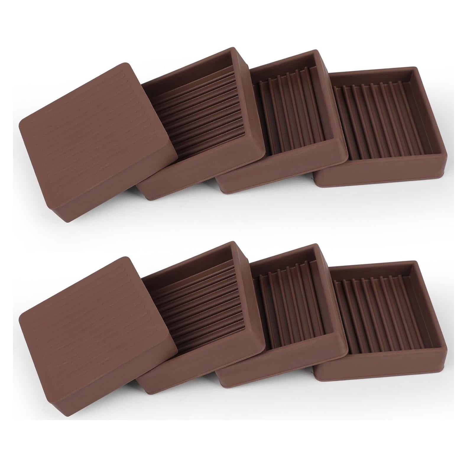 8 Piezas Almohadillas Antideslizantes Goma 5.1cm Marrón Pinsit