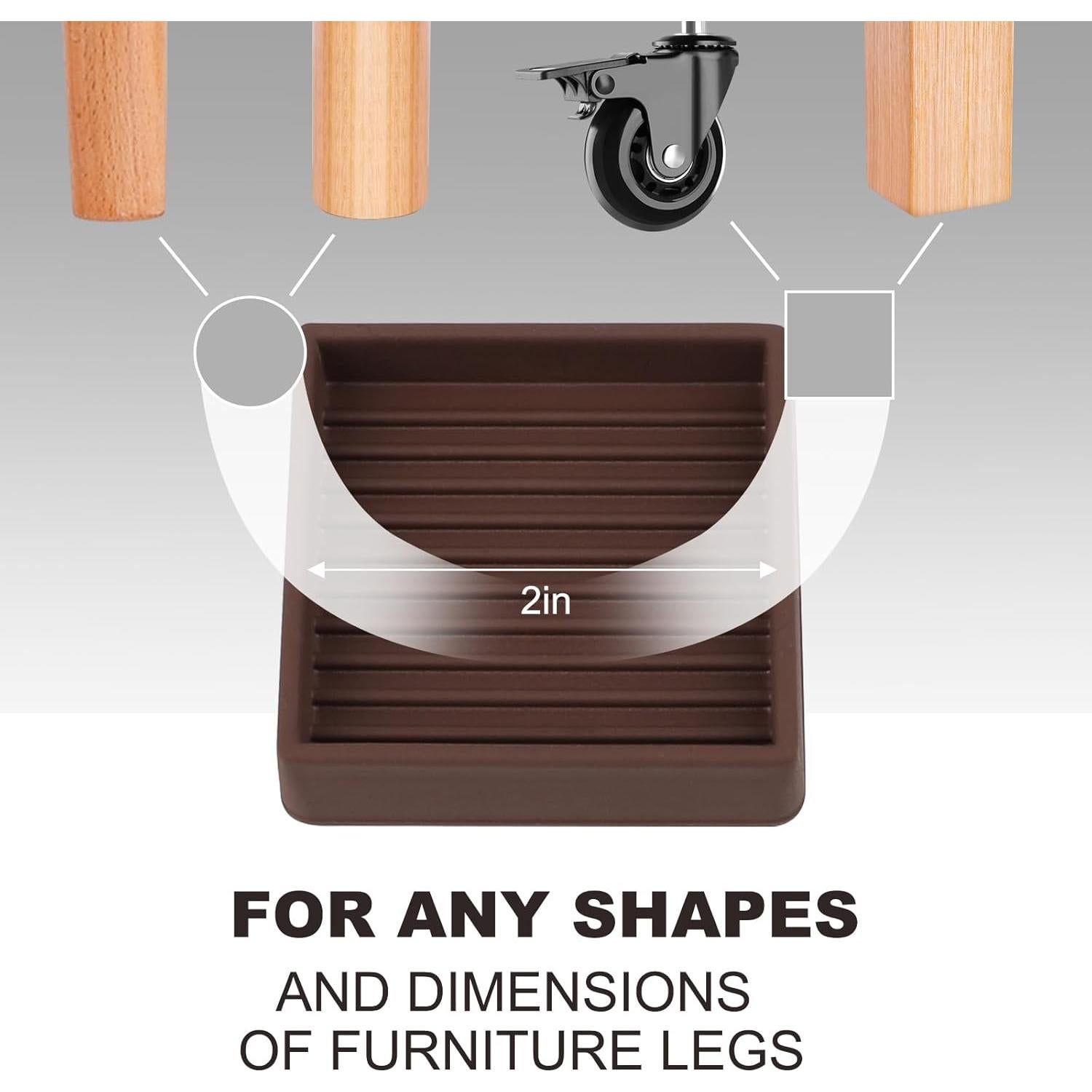 8 Piezas Almohadillas Antideslizantes Goma 5.1cm Marrón Pinsit