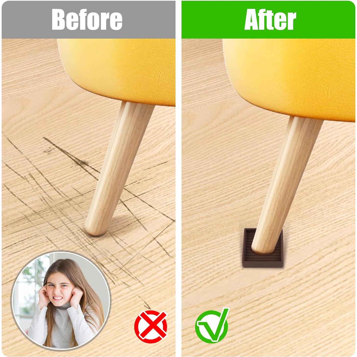 8 Piezas Almohadillas Antideslizantes Goma 5.1cm Marrón Pinsit