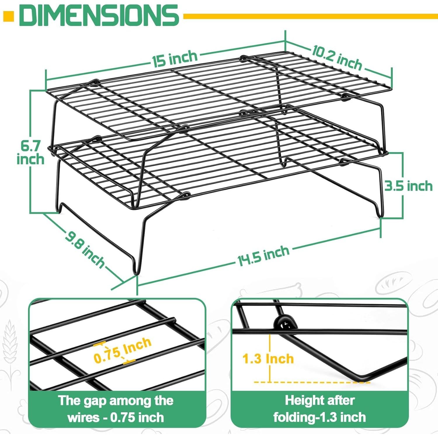 Rejillas de Enfriamiento P&P CHEF 2 Niveles Acero Inoxidable 38.1x25.4cm