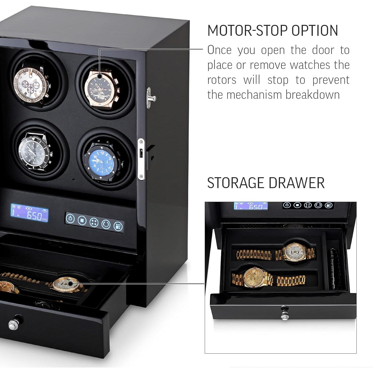 Enrollador de Reloj Automático Leader S204 con Luz LED y Control Táctil