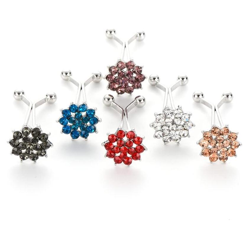 12 Clips de Bufanda con Rhinestones y Perlas - Accesorios Hijab