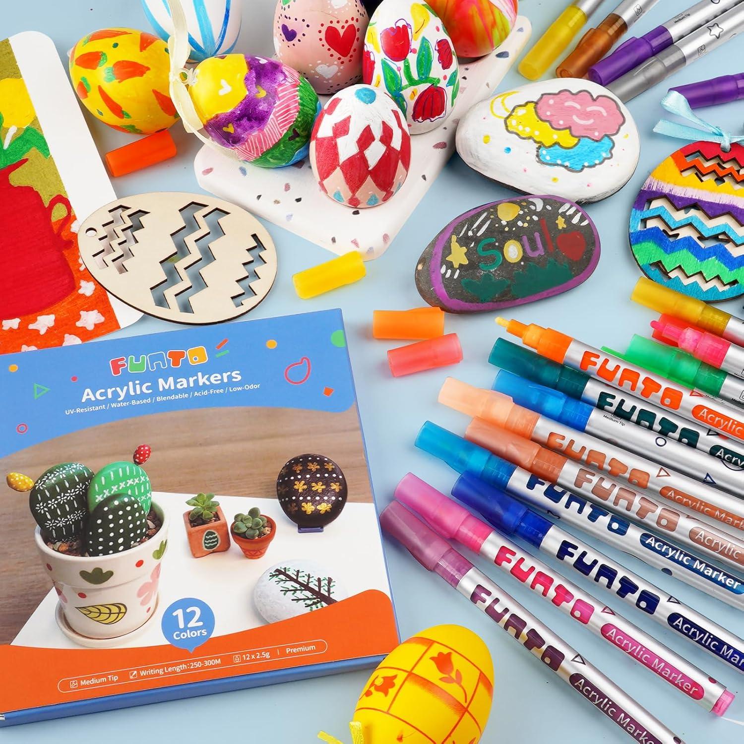 Set de 12 Marcadores de Pintura Acrílica Funto Multicolor