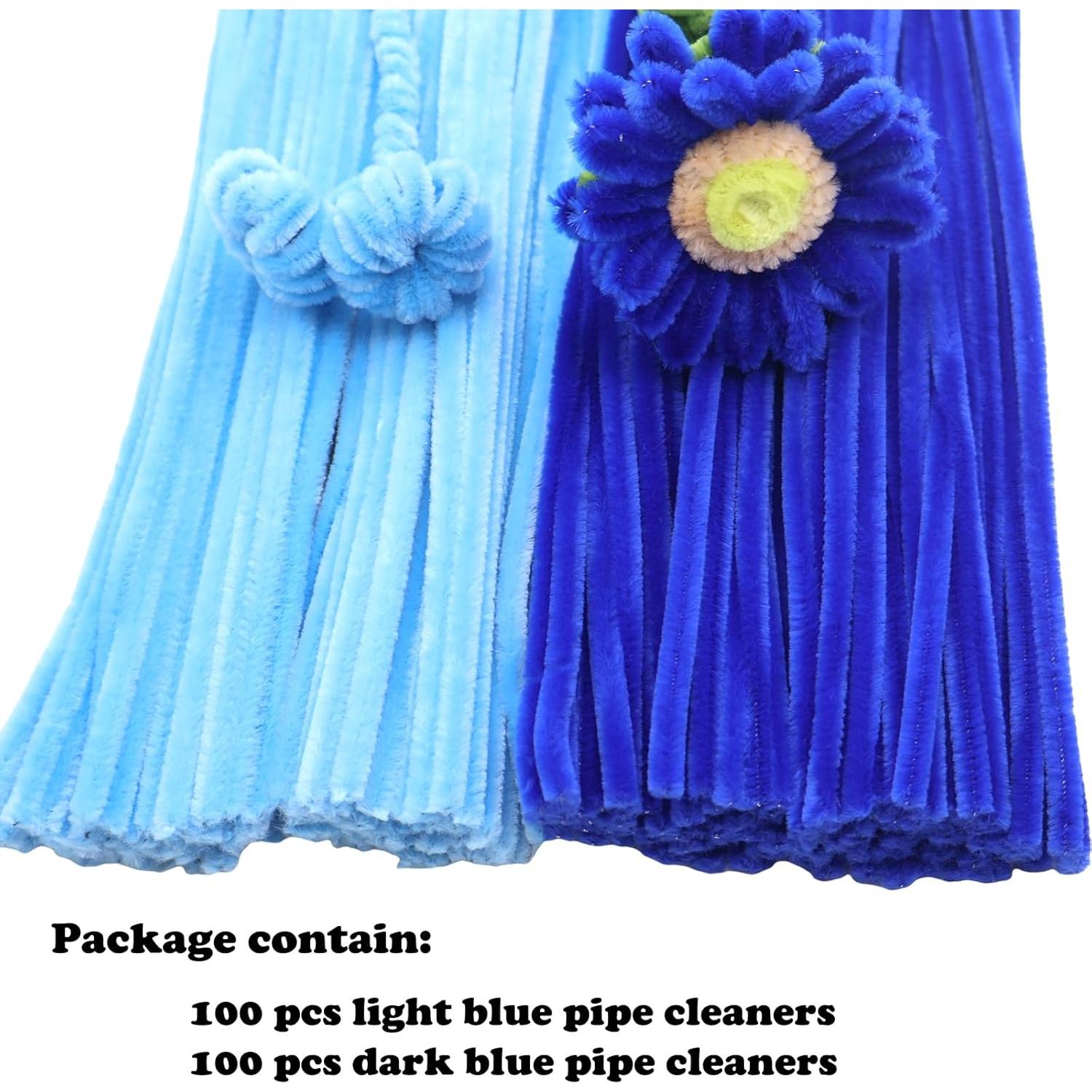 200 Limpiapipas Apedoixy 30.48cm 6mm Azul Claro y Oscuro