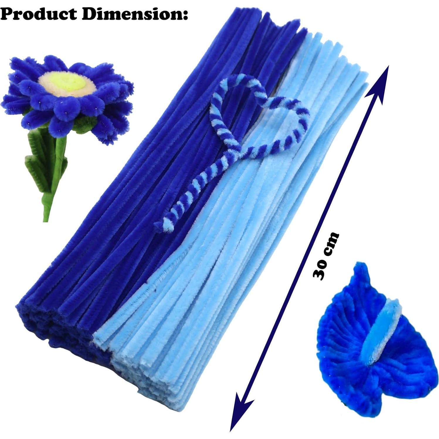 200 Limpiapipas Apedoixy 30.48cm 6mm Azul Claro y Oscuro