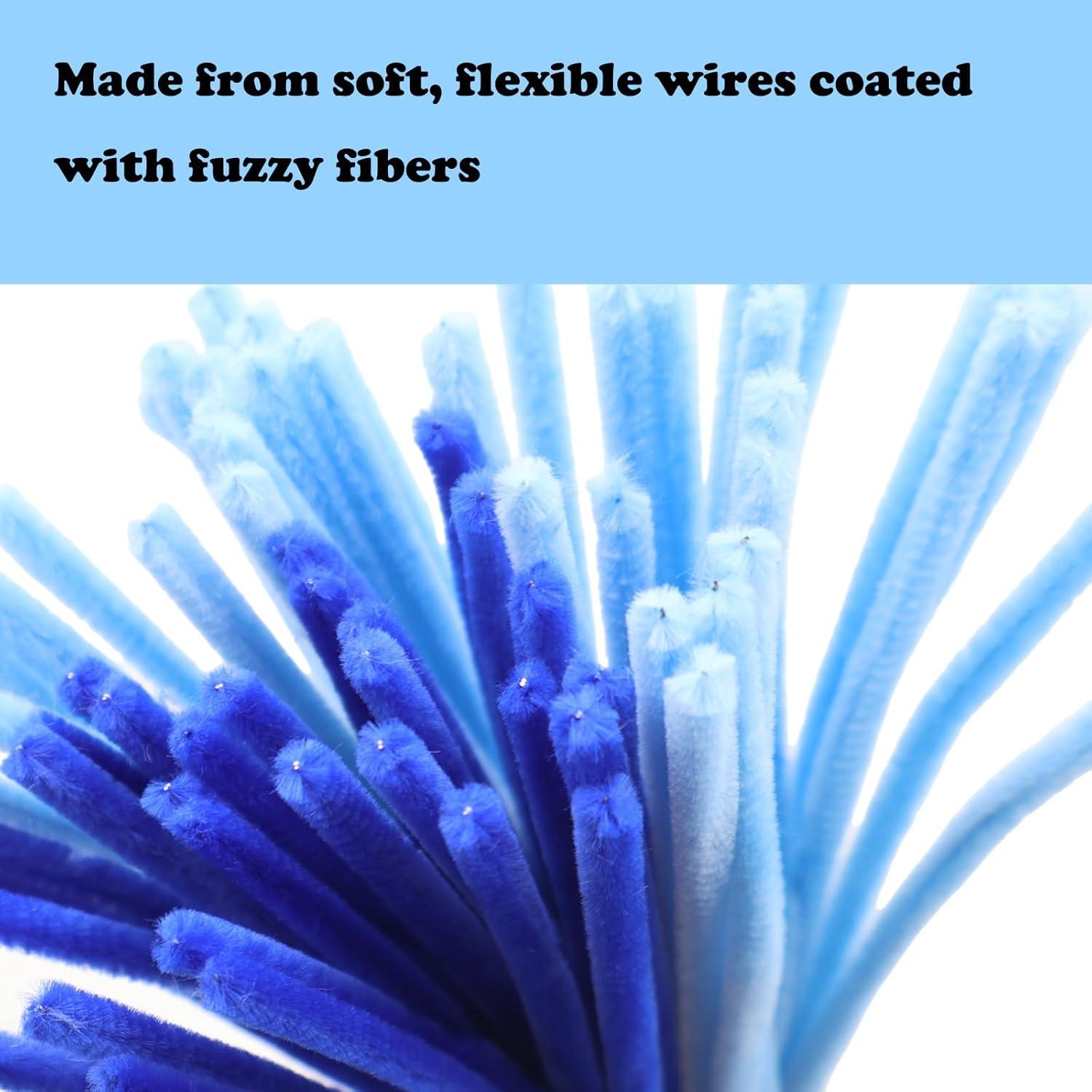 200 Limpiapipas Apedoixy 30.48cm 6mm Azul Claro y Oscuro