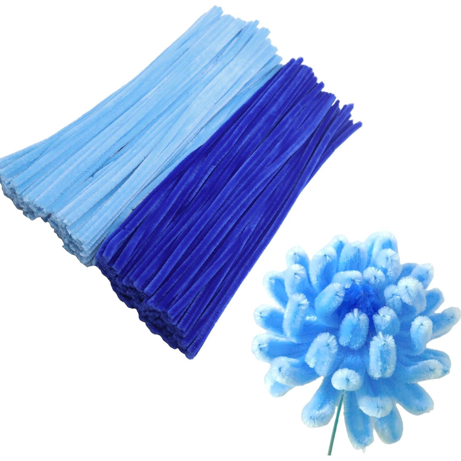 200 Limpiapipas Apedoixy 30.48cm 6mm Azul Claro y Oscuro