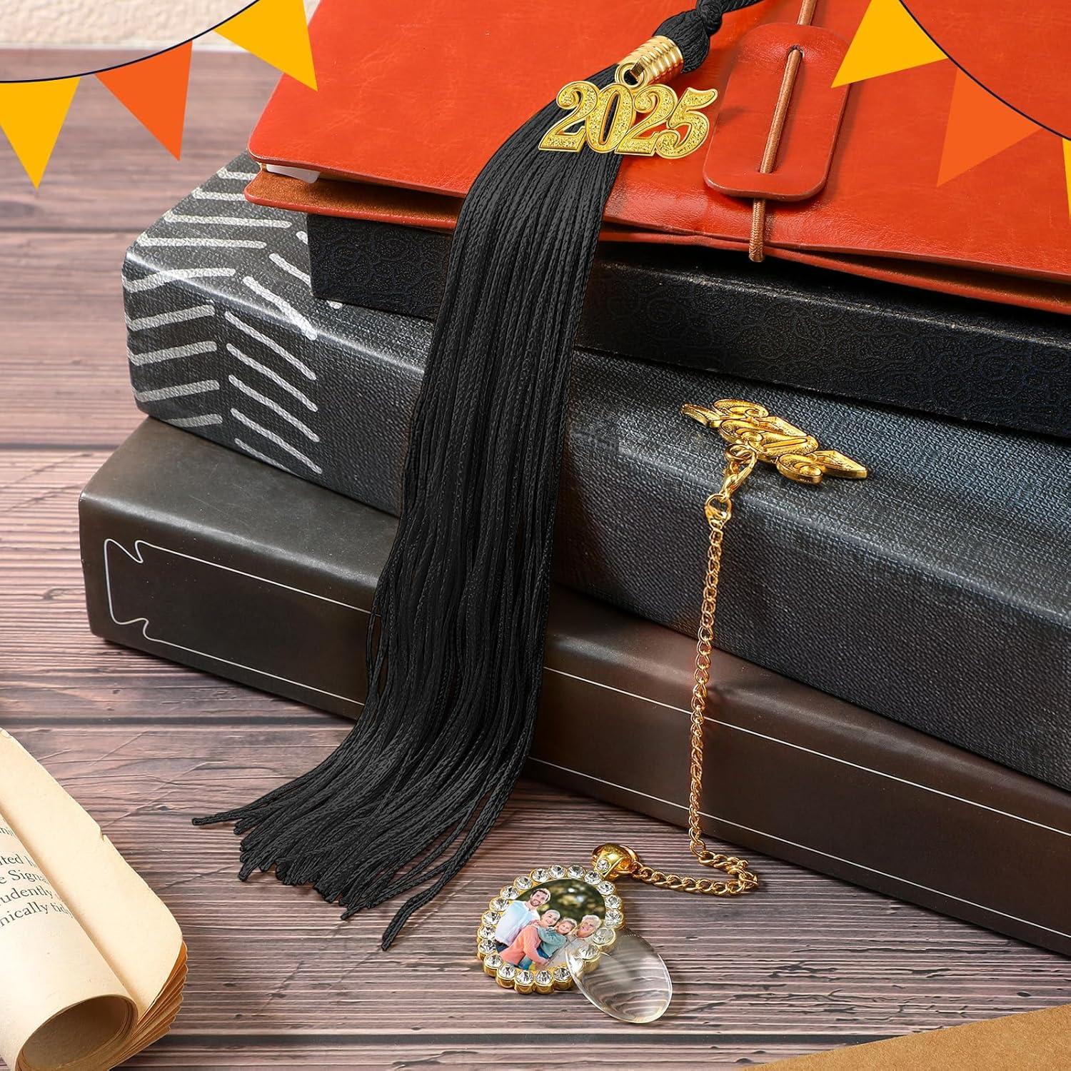 XunYee Borla de Graduación y Encanto de Foto Negro 2025