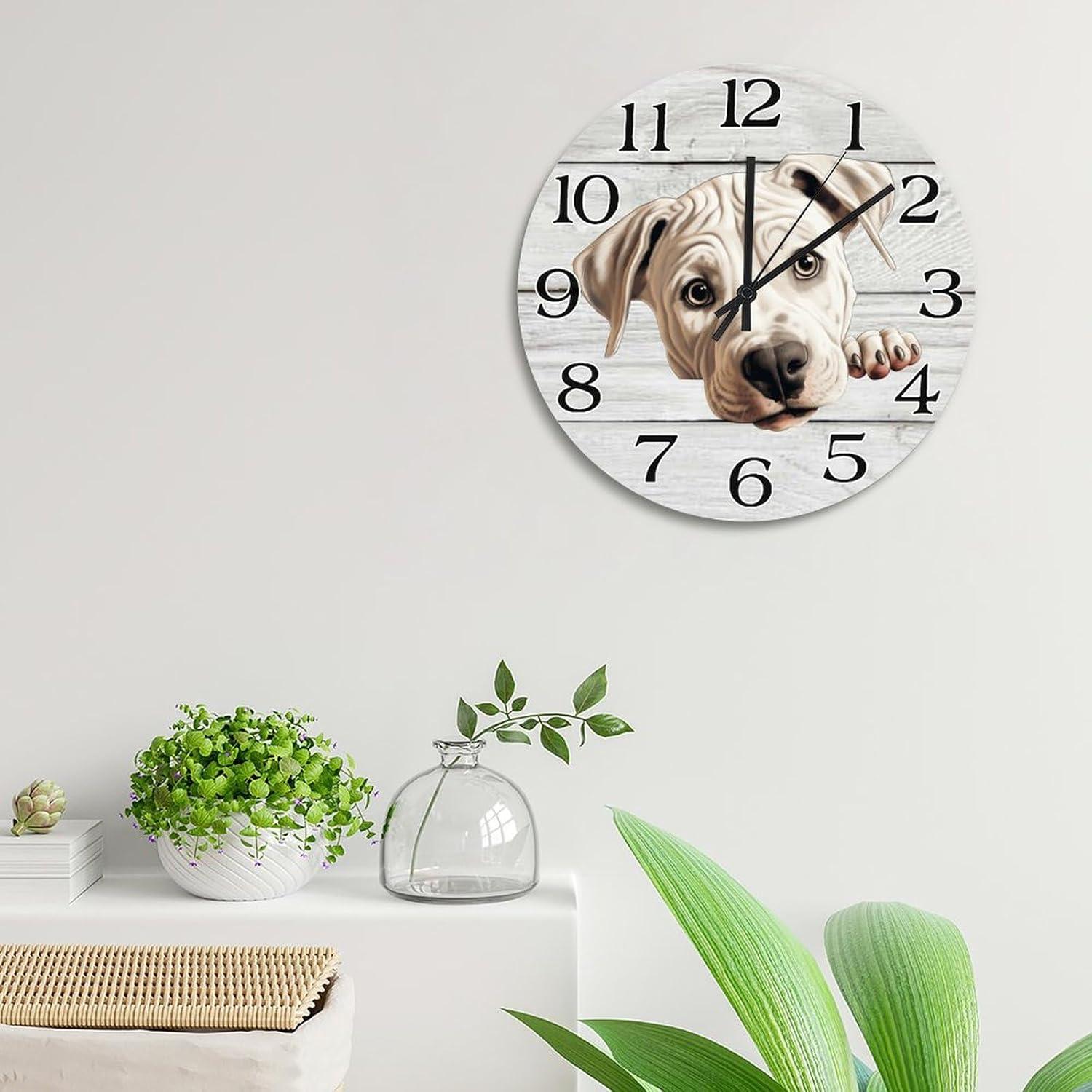 Reloj de Pared Redondo JuneLucky 38 cm Madera Silencioso