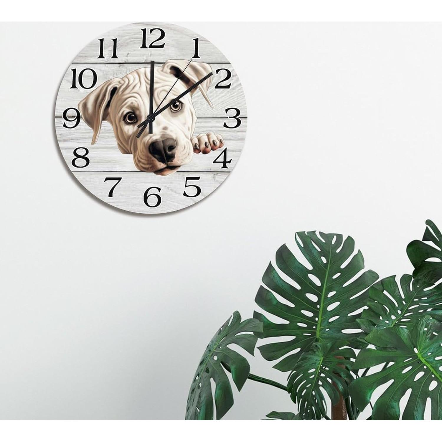 Reloj de Pared Redondo JuneLucky 38 cm Madera Silencioso