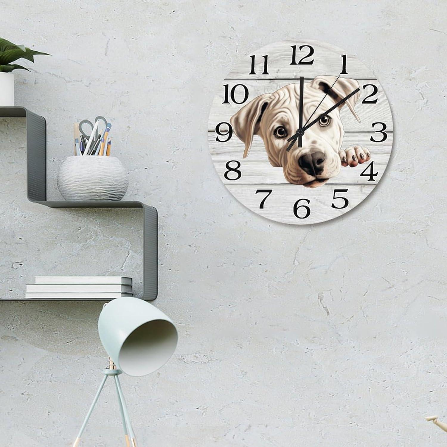 Reloj de Pared Redondo JuneLucky 38 cm Madera Silencioso