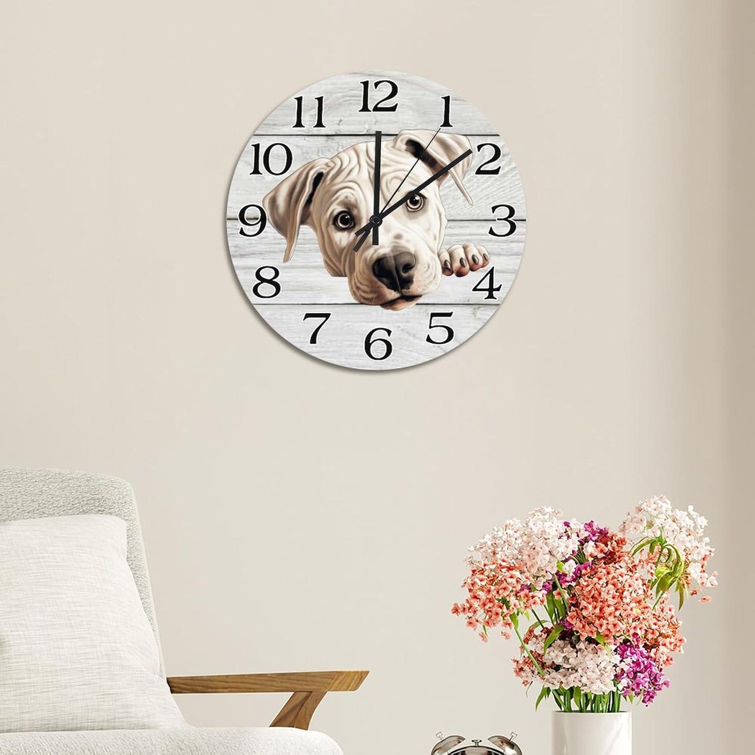 Reloj de Pared Redondo JuneLucky 38 cm Madera Silencioso