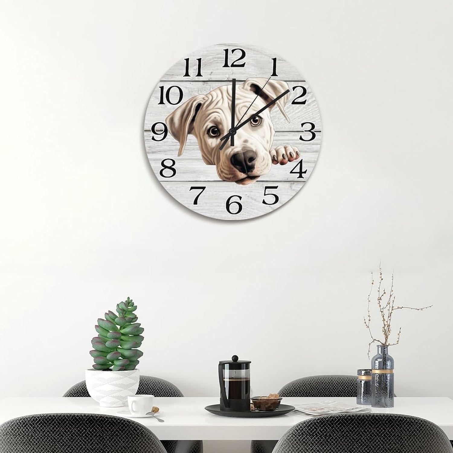 Reloj de Pared Redondo JuneLucky 38 cm Madera Silencioso