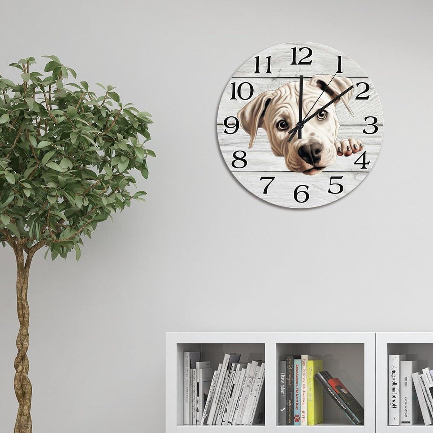 Reloj de Pared Redondo JuneLucky 38 cm Madera Silencioso