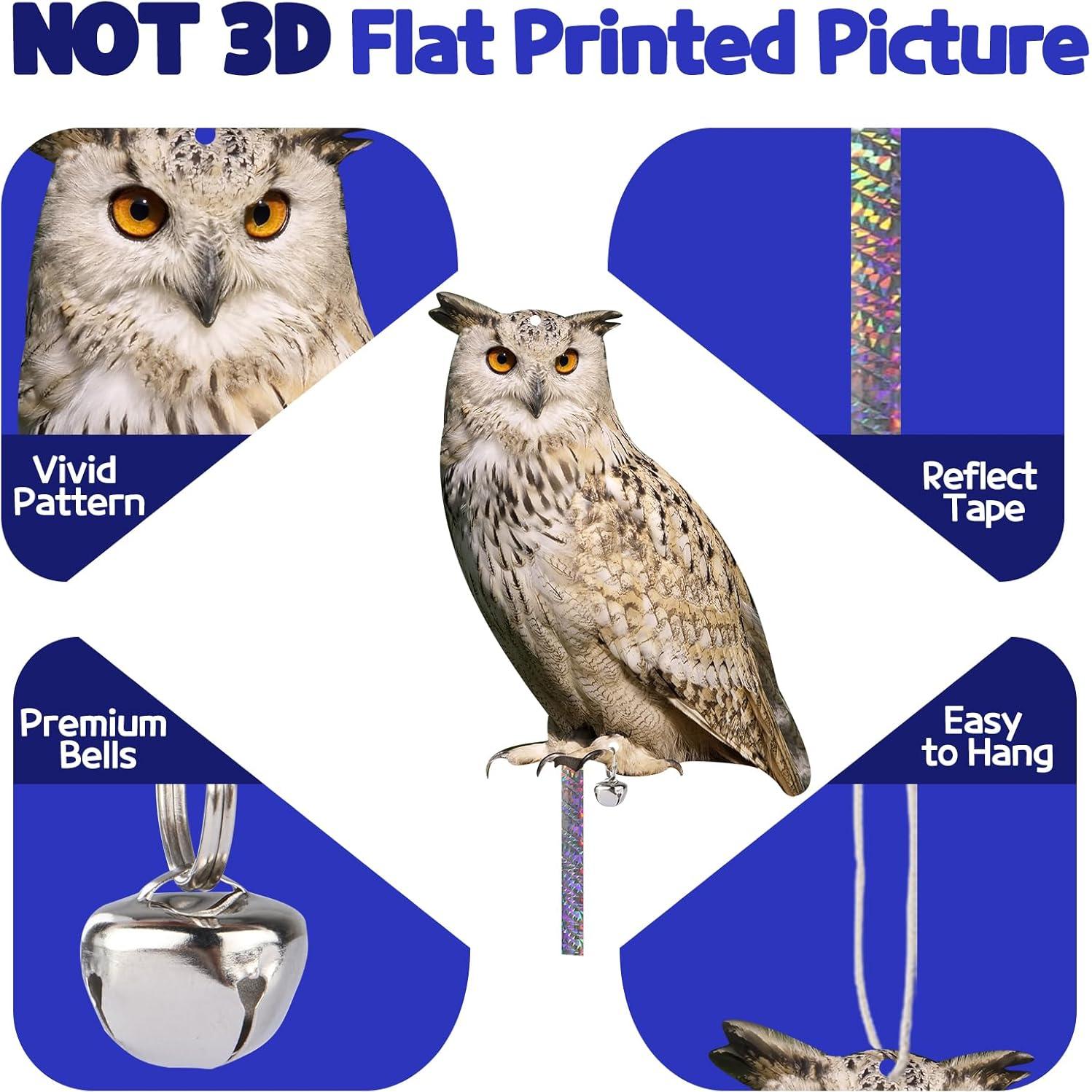Búhos Falsos Colgantes para Ahuyentar Ardillas y Palomas - 2 Pcs