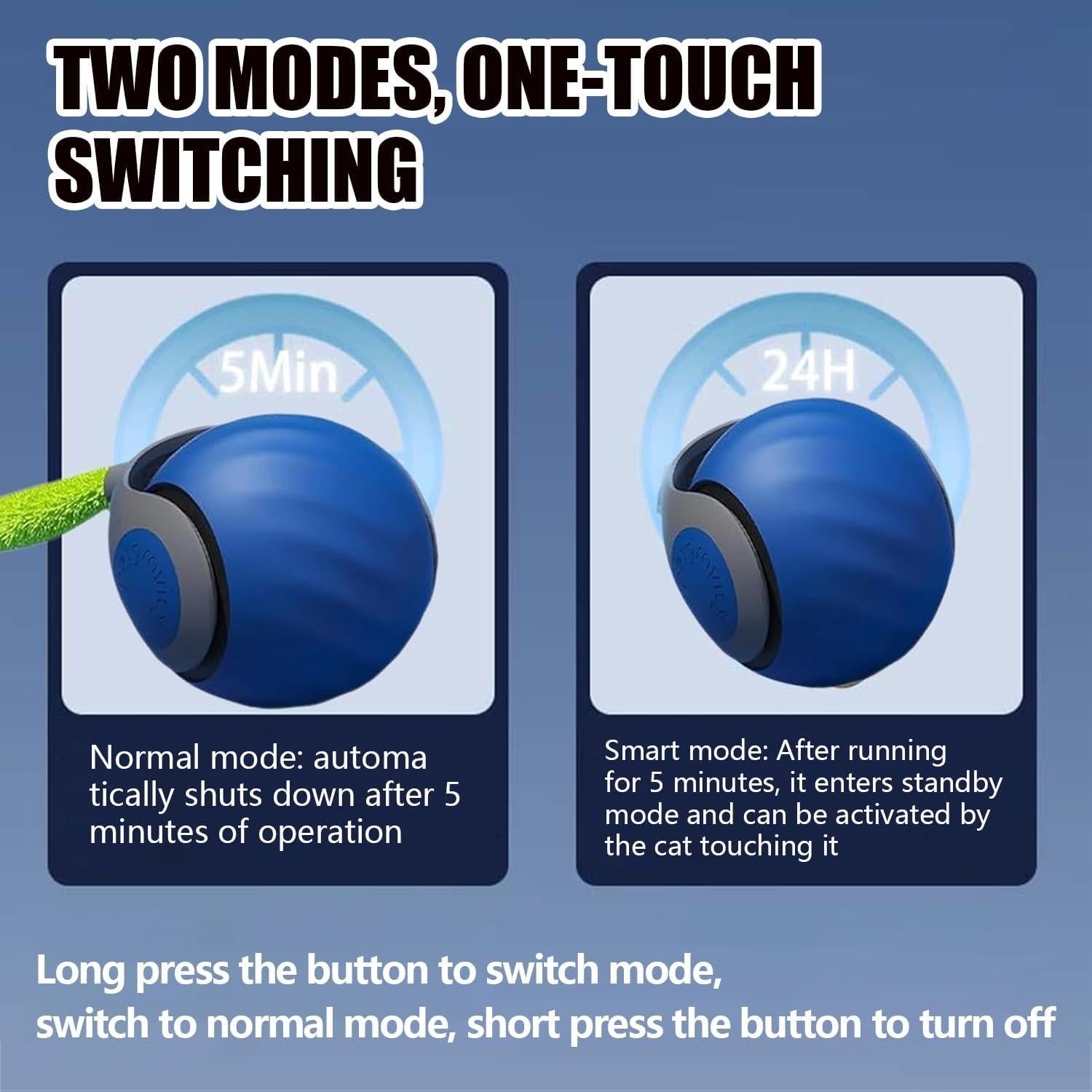 Juguete Interactivo para Gatos Huopurther Bola Azul/Naranja