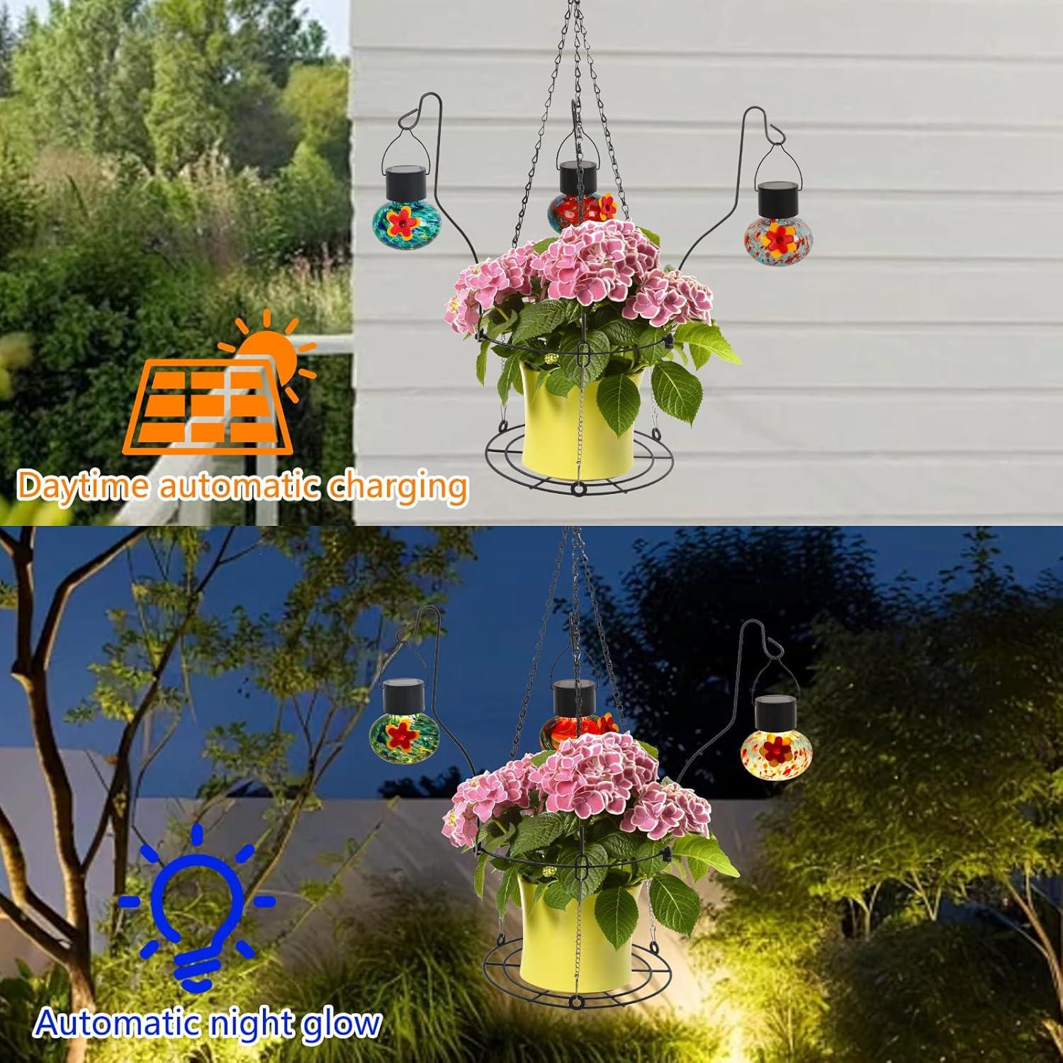 Alimentador Solar para Colibríes MARCHROSE - 3 Bolas de Vidrio