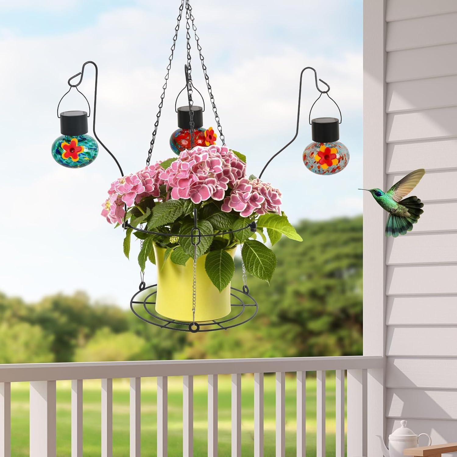 Alimentador Solar para Colibríes MARCHROSE - 3 Bolas de Vidrio