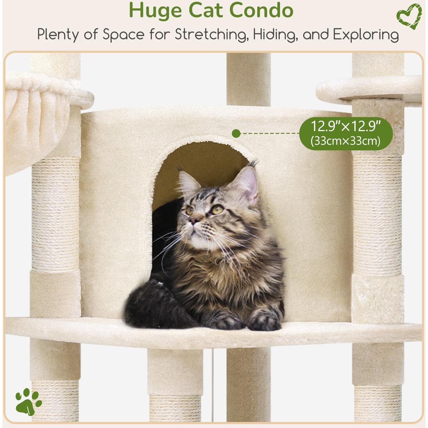 Árbol para Gatos Globlazer C51 Esquina 130cm Beige con Hamaca