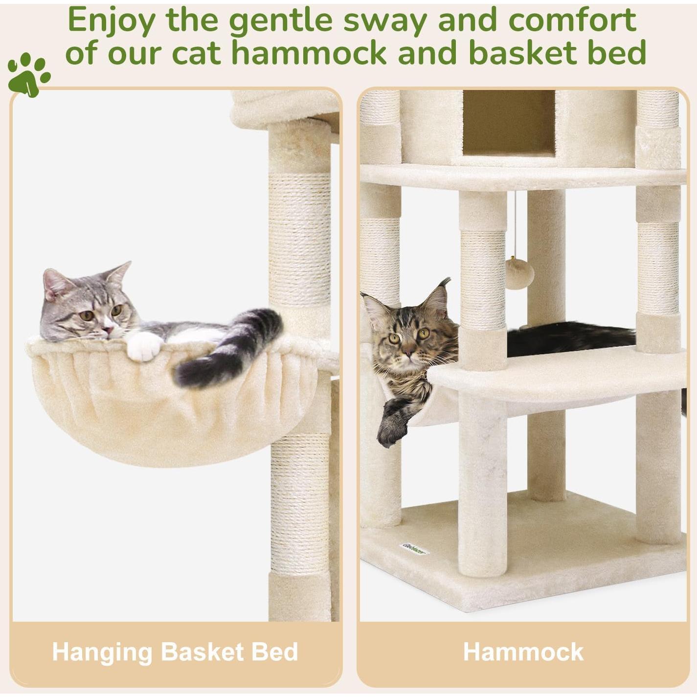 Árbol para Gatos Globlazer C51 Esquina 130cm Beige con Hamaca