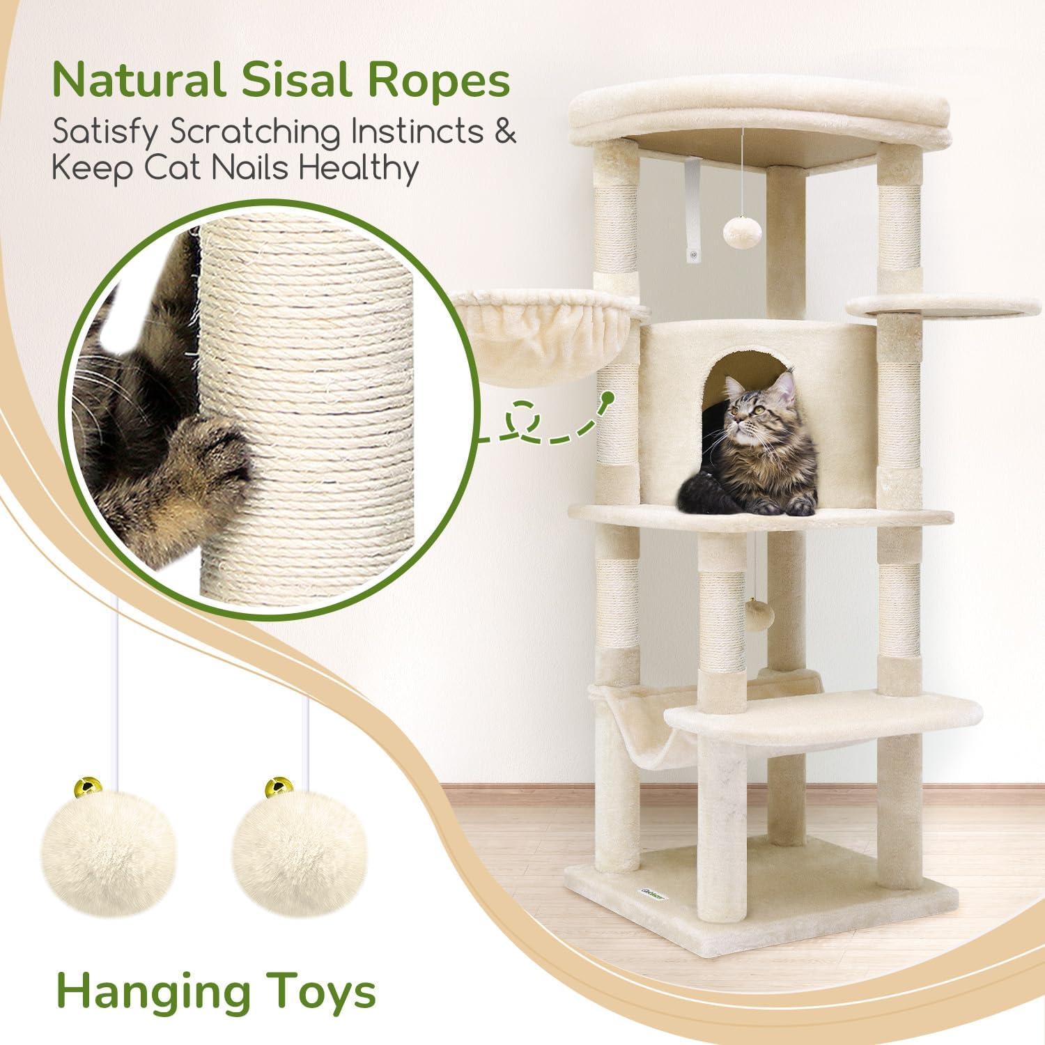 Árbol para Gatos Globlazer C51 Esquina 130cm Beige con Hamaca