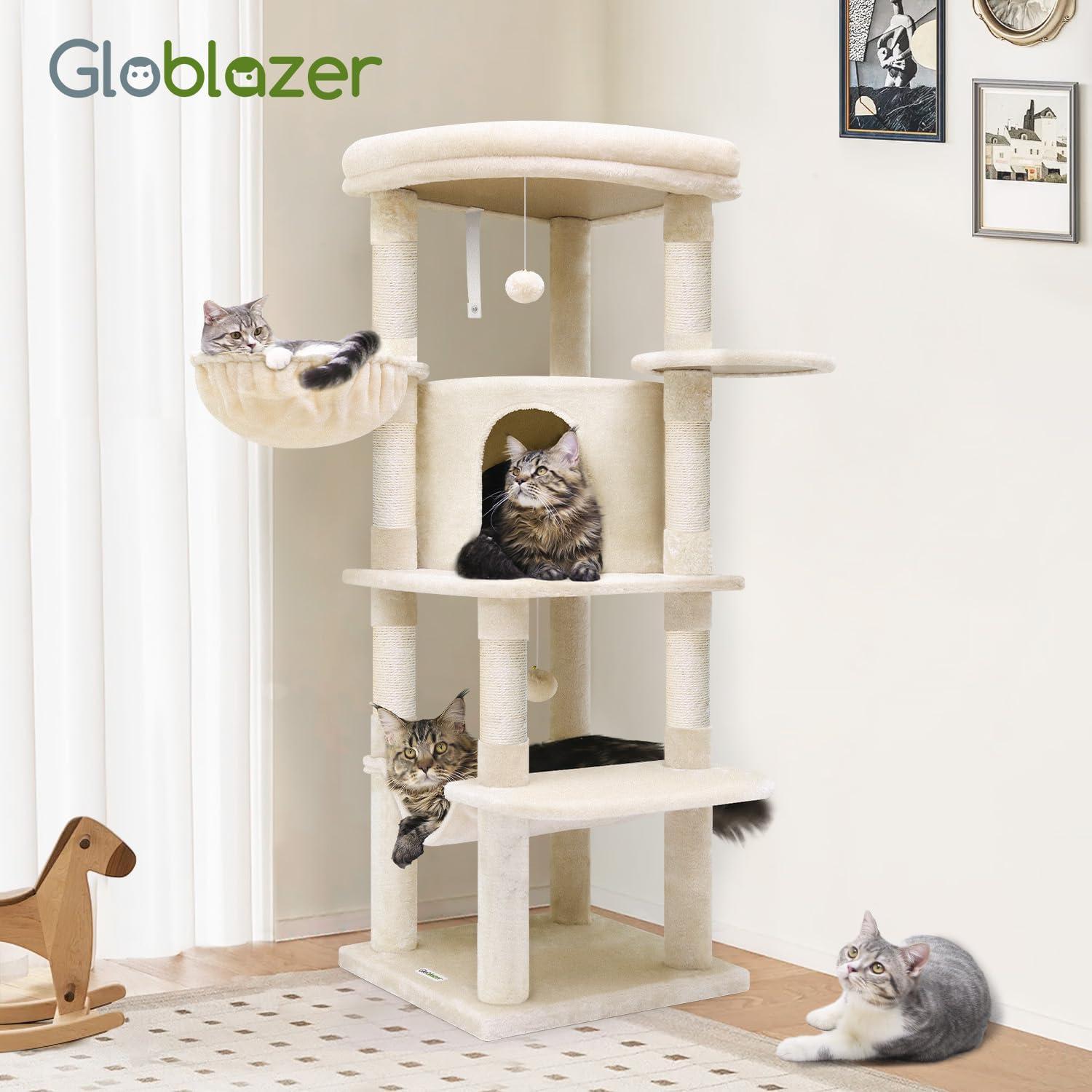 Árbol para Gatos Globlazer C51 Esquina 130cm Beige con Hamaca