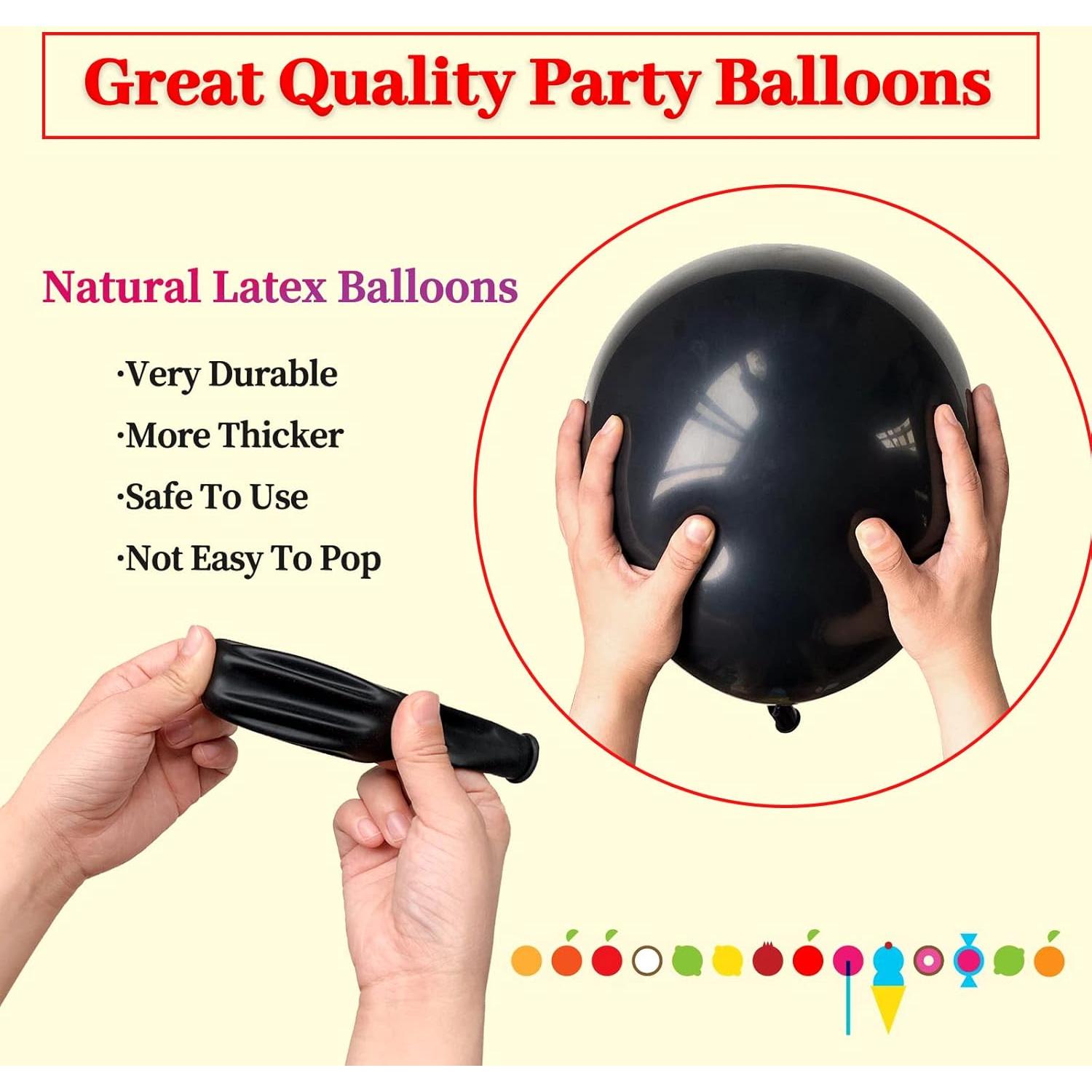 110 Globos Negros de Láttex 30 cm para Fiesta y Decoración