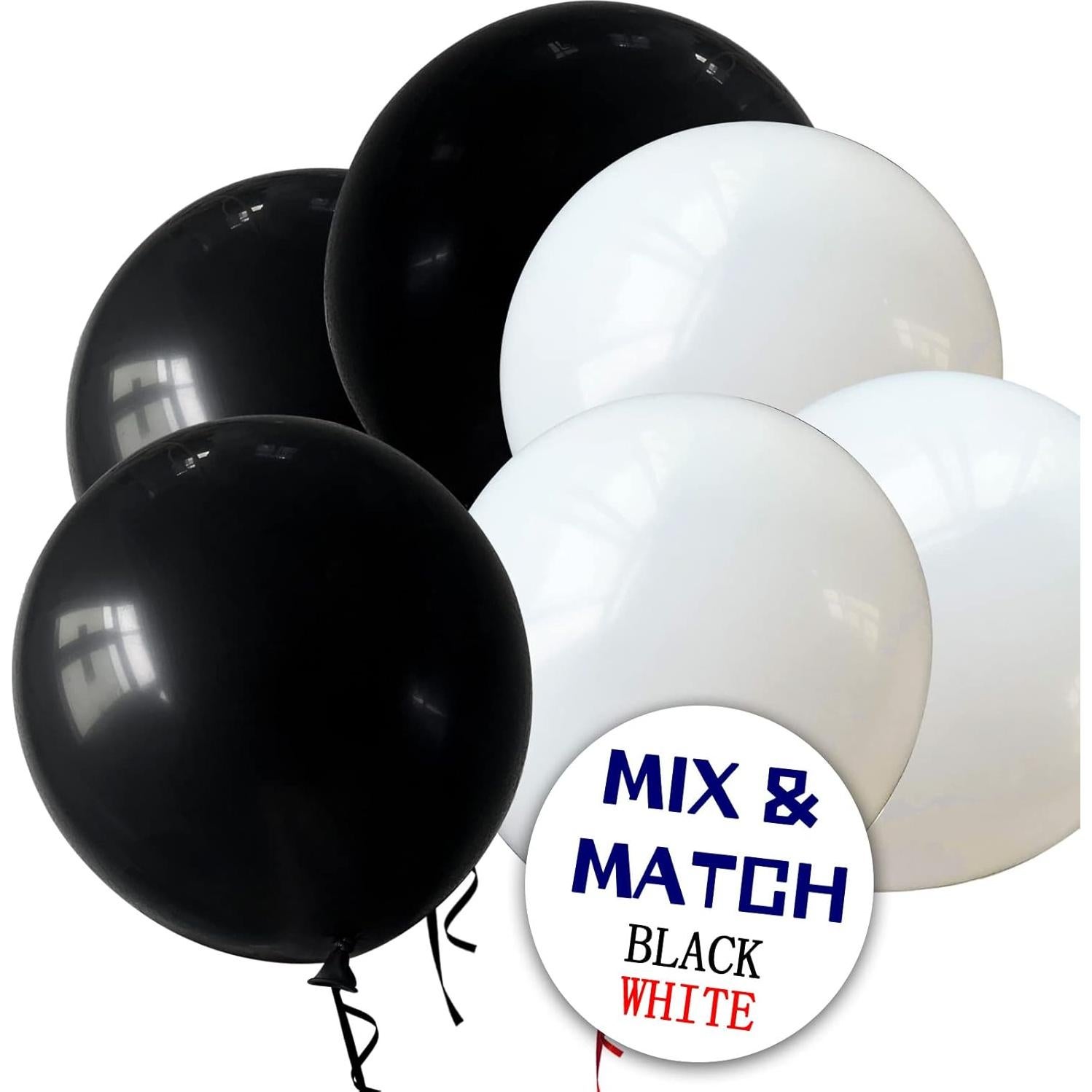 110 Globos Negros de Láttex 30 cm para Fiesta y Decoración