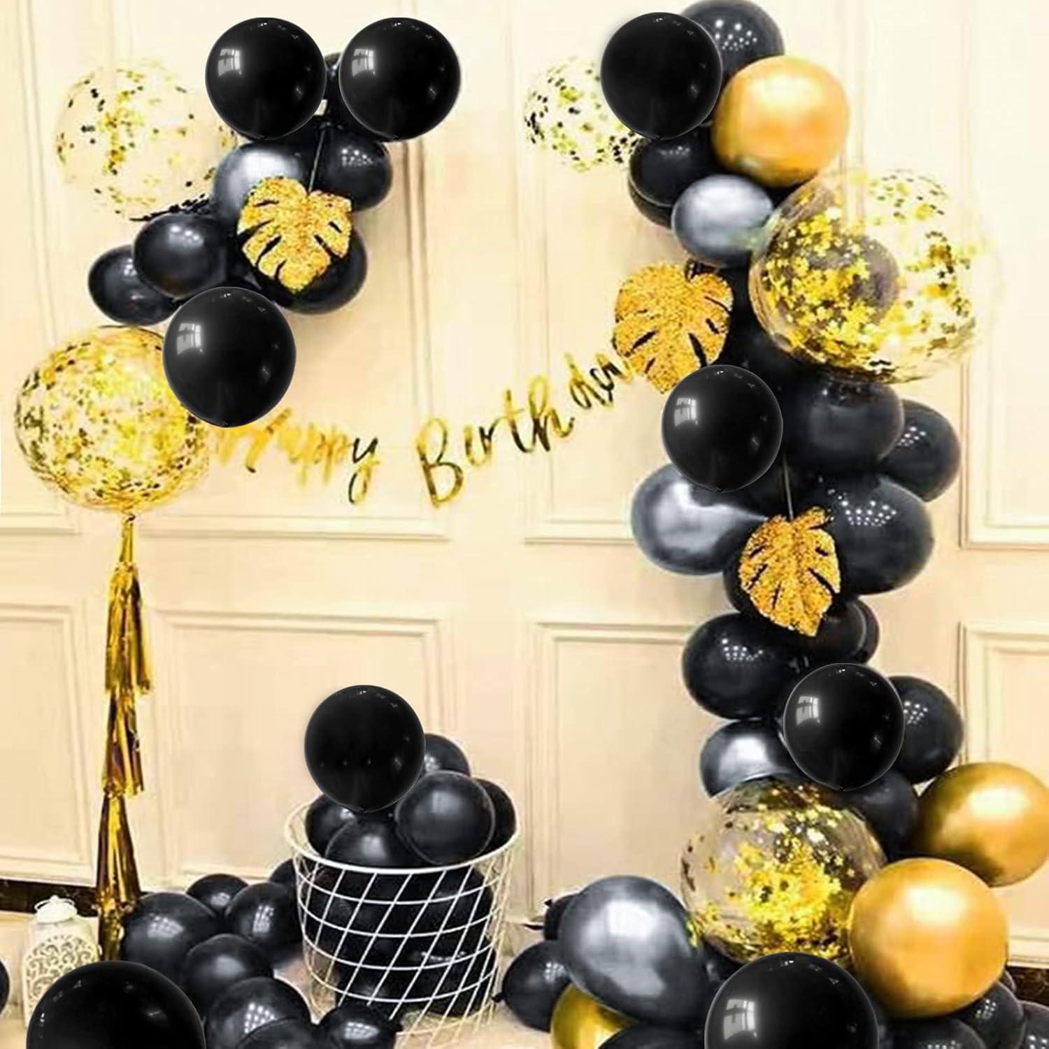 110 Globos Negros de Láttex 30 cm para Fiesta y Decoración
