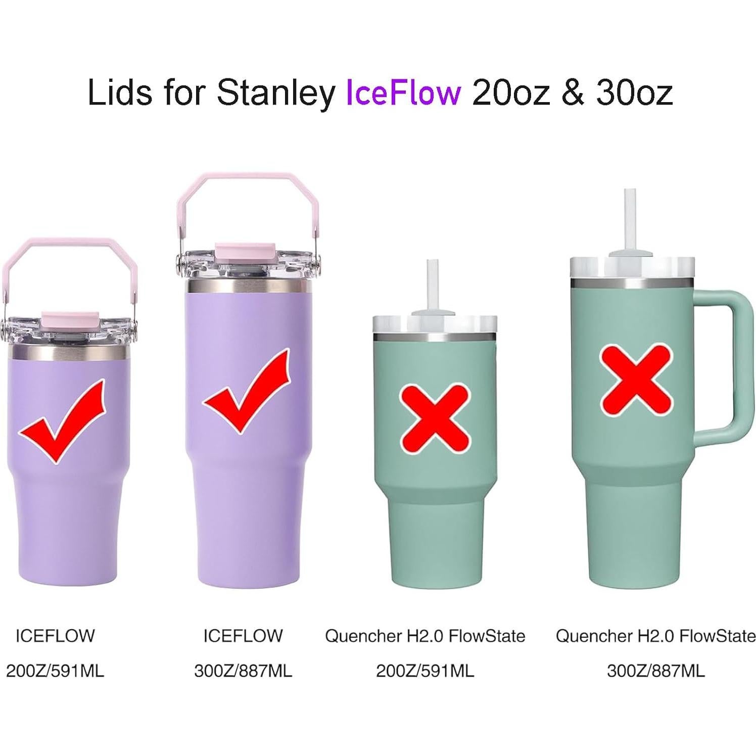 Tapa de Reemplazo Stanley IceFlow 30oz y 20oz 2 PCS Negra