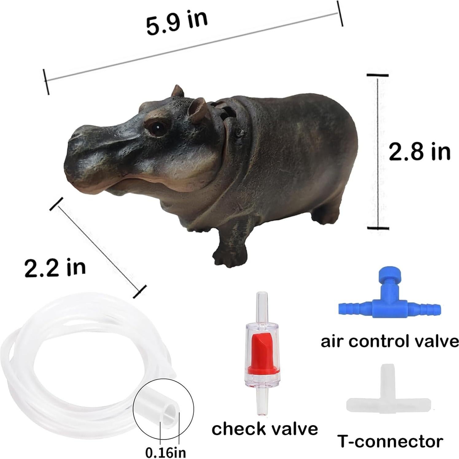 Decoración de Acuario Hipopótamo Flitsvuur con Burbujas de Aire