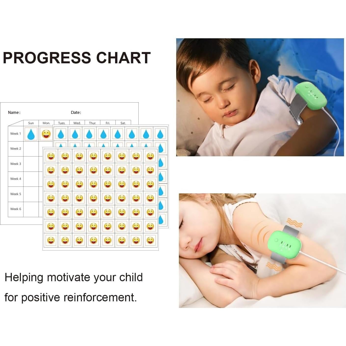 Alarma para Mojar la Cama TENQIU Recargable USB Verde