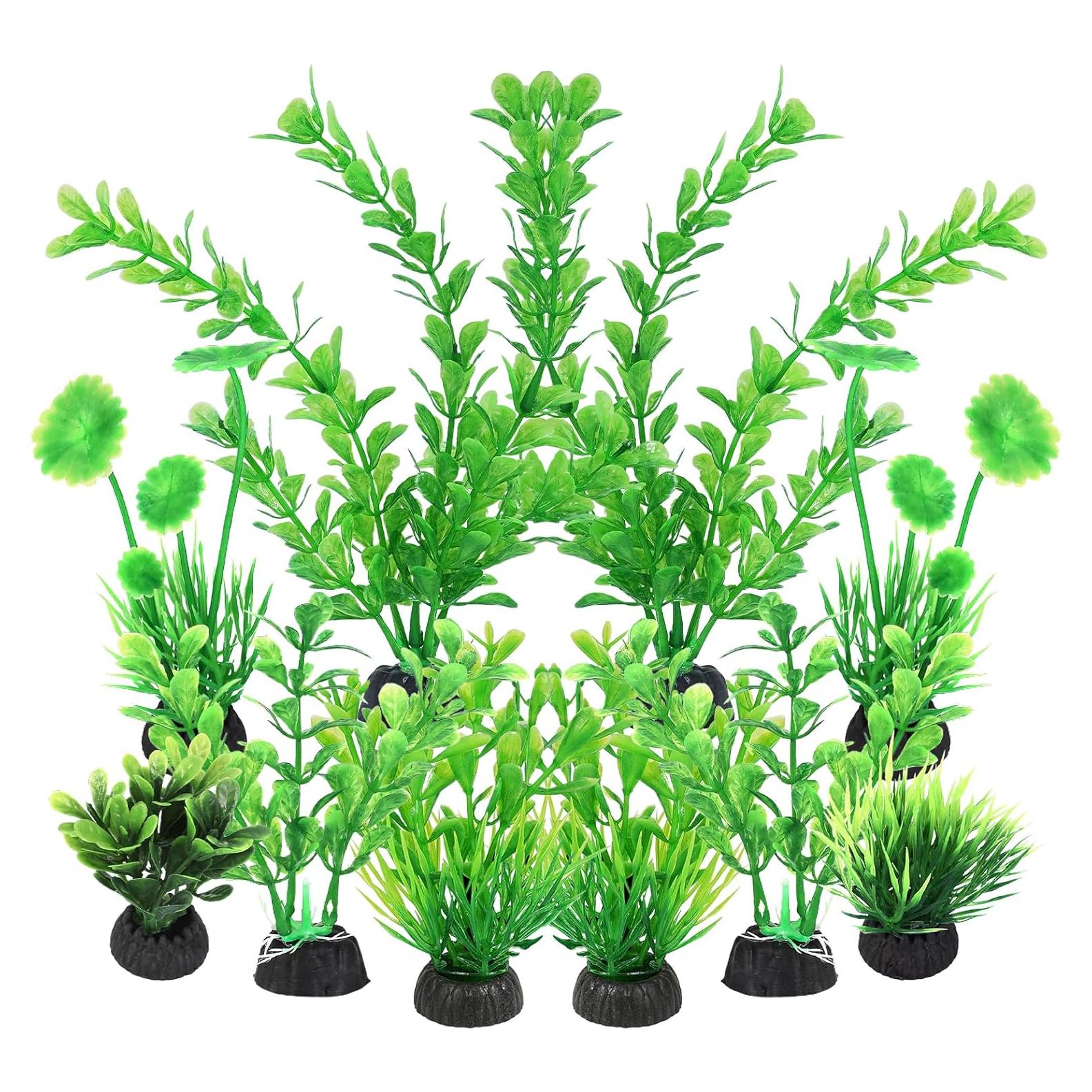 Plantas Artificiales para Acuarios AQUANEAT - 10 Piezas Verdes