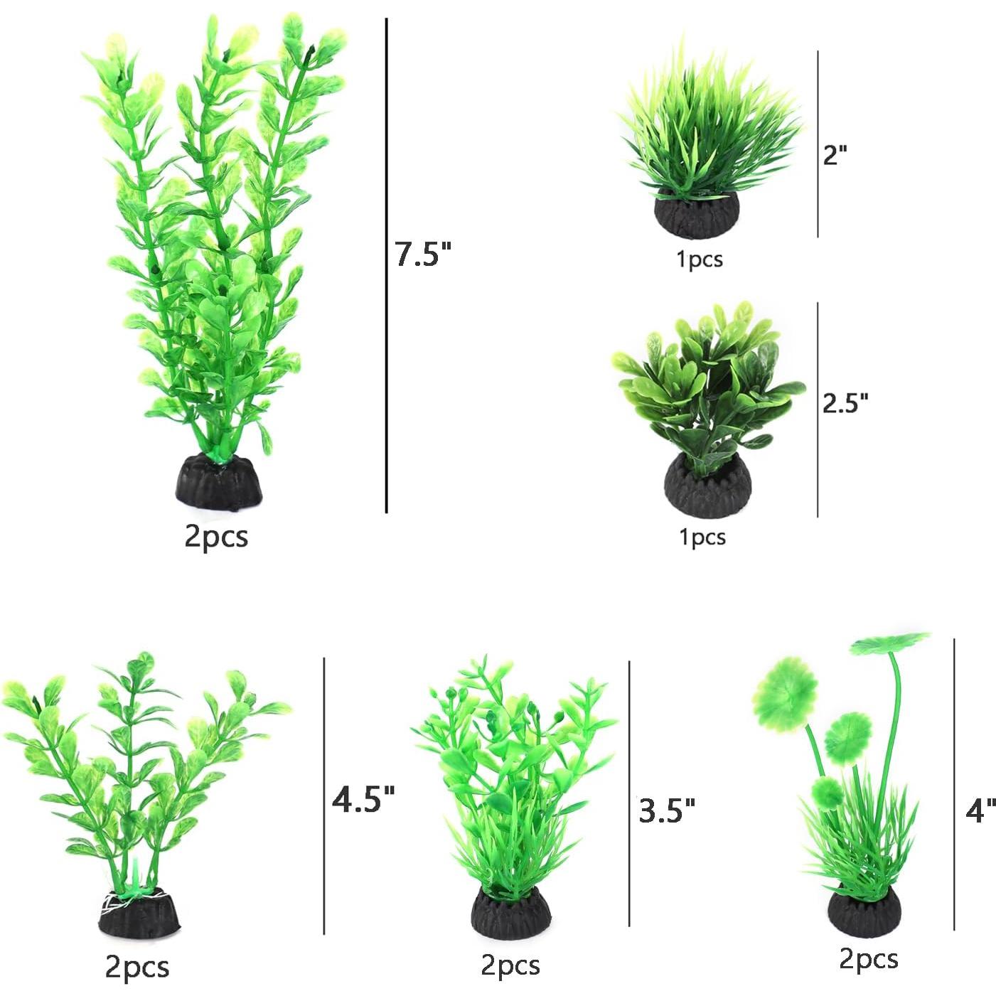 Plantas Artificiales para Acuarios AQUANEAT - 10 Piezas Verdes