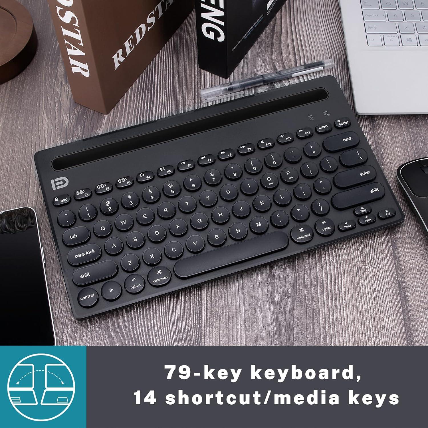 Teclado Inalámbrico Attoe Multi-Dispositivo 20m Negro