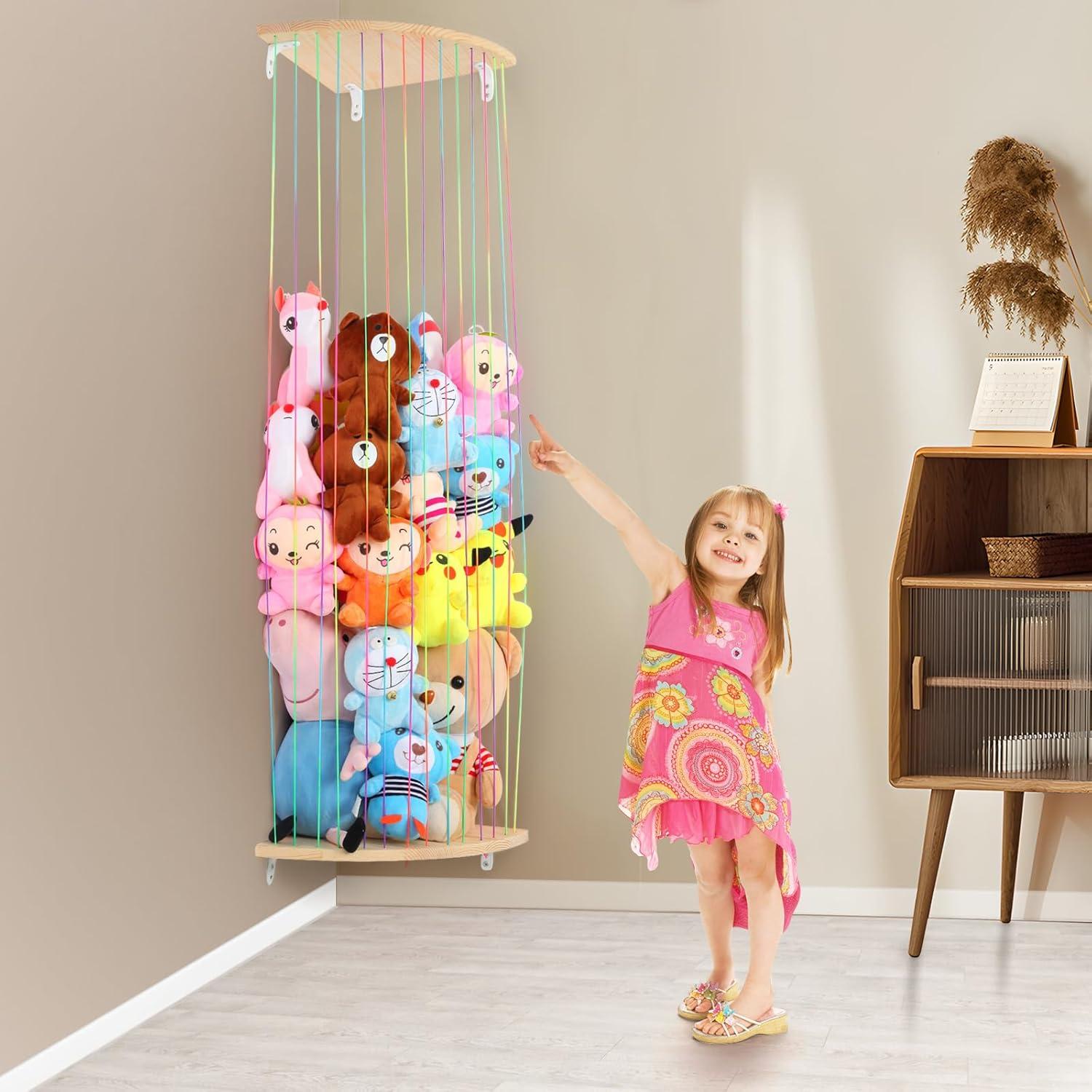 Organizador de Juguetes de Peluche VOMELON Madera Expandible