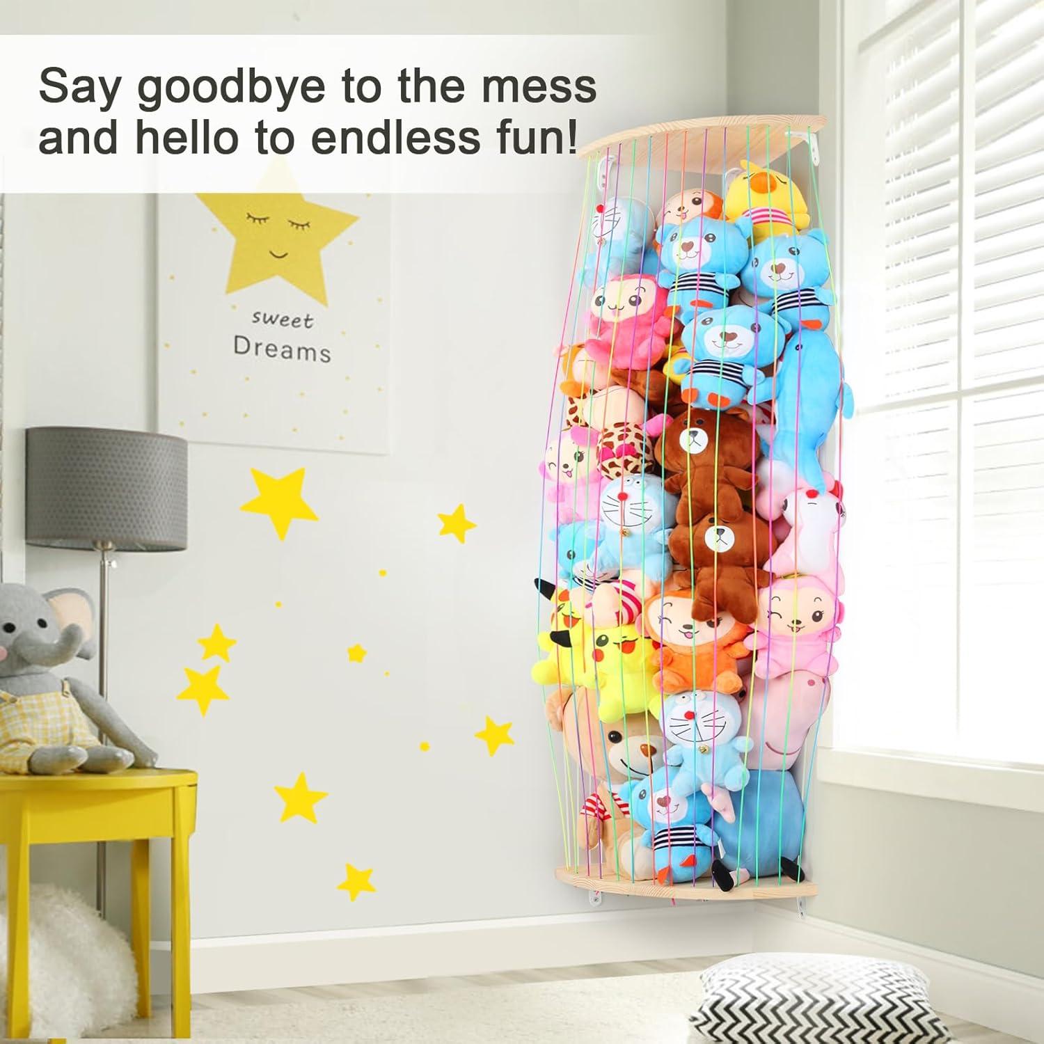 Organizador de Juguetes de Peluche VOMELON Madera Expandible