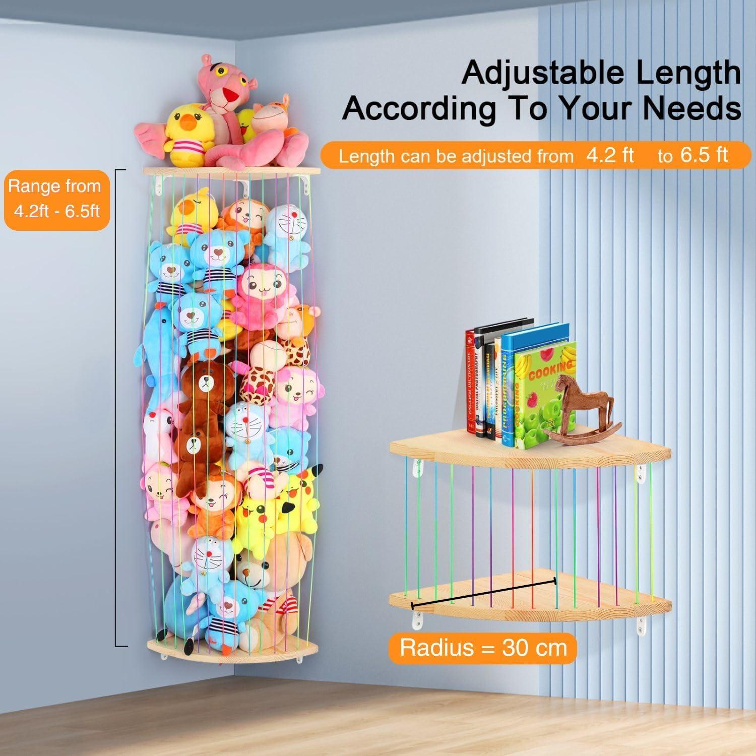 Organizador de Juguetes de Peluche VOMELON Madera Expandible